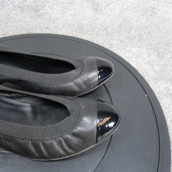 Chanel Heels Womens Size 38.5 Eu 8 Us  Black Leather Stretch Spirt Heels - Picture 2 of 10